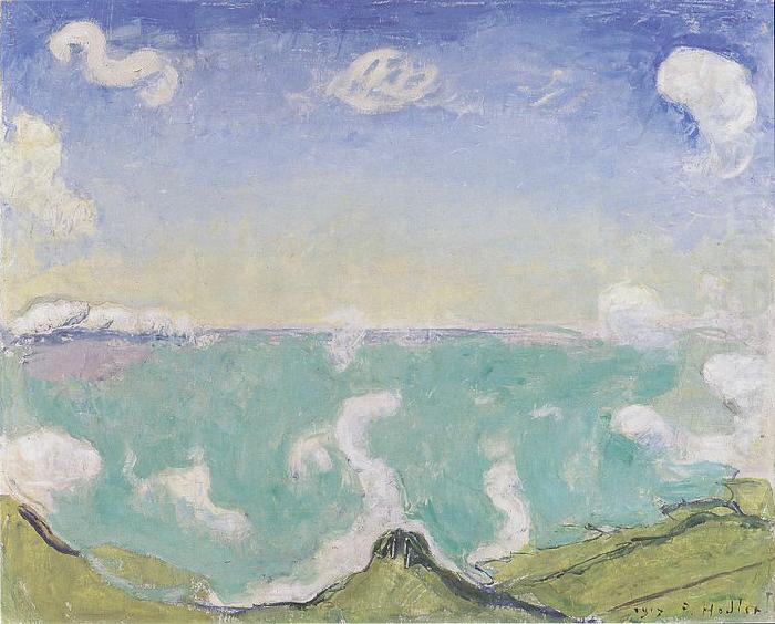Landschaft bei Caux mit aufsteigenden Wolken, Ferdinand Hodler